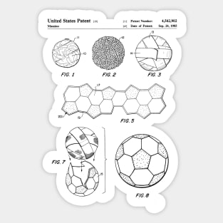 Soccer Ball Patent - Football Art - Black And White Sticker